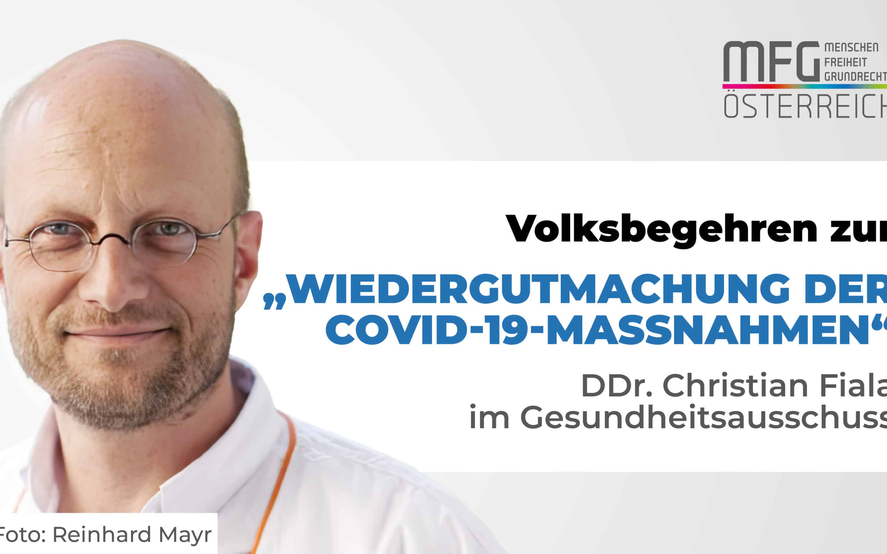 Volksbegehren zur Wiedergutmachung der Covid-Maßnahmen im Gesundheitsausschuss