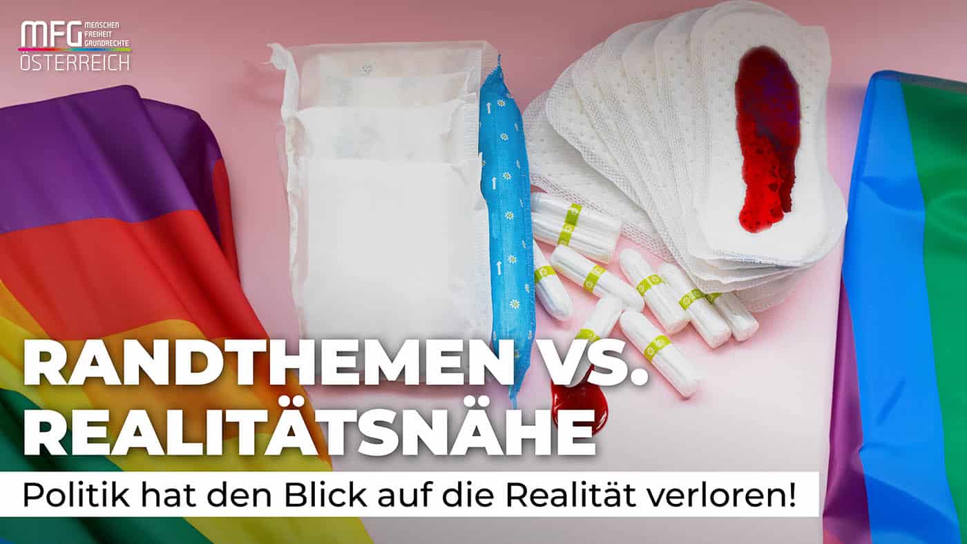 Hauptsache Regenbogenfahnen und kostenlose Menstruationsartikel
