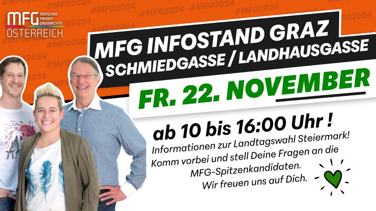 MFG Steiermark Infostand Schmiedgasse / Landhausgasse