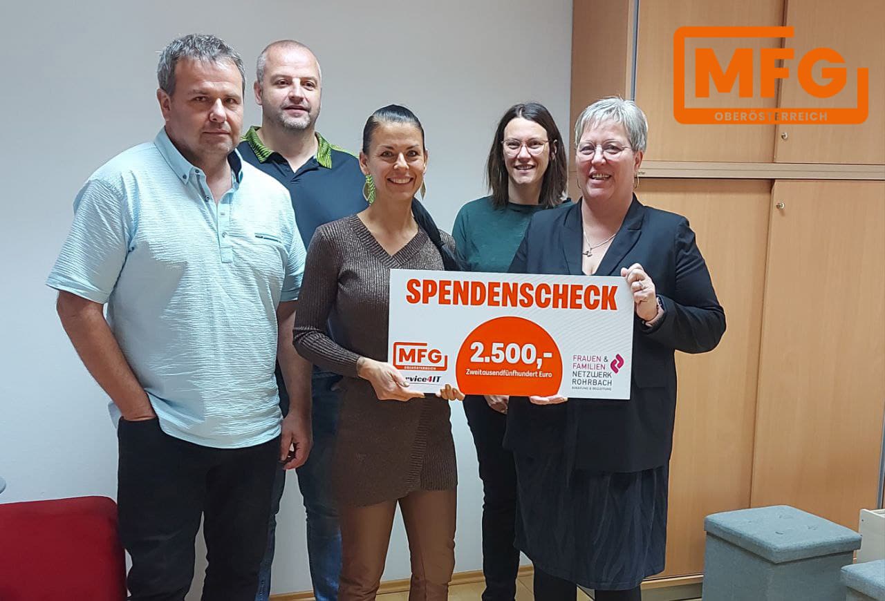MFG Rohrbach spendet 2.500 Euro an Frauen- und Familiennetzwerk Rohrbach